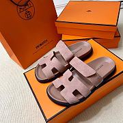 Hermes Dark Pink Erjiu Shoes - 2