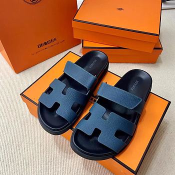 Hermes Dark Blue Erjiu Shoes