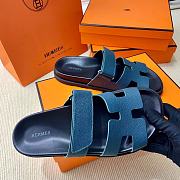 Hermes Dark Blue Erjiu Shoes - 5