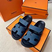 Hermes Dark Blue Erjiu Shoes - 4