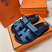 Hermes Dark Blue Erjiu Shoes - 2