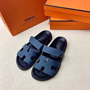 Hermes Dark Blue Erjiu Shoes - 3