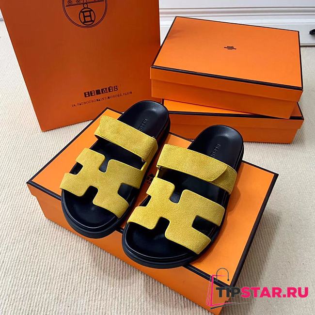 Hermes Dark Yellow Erjiu Shoes - 1