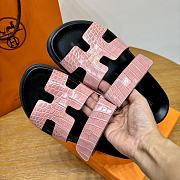 Hermes pink crocodile leather shoes - 4