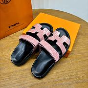 Hermes pink crocodile leather shoes - 5