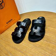 Hermes black crocodile leather shoes - 4