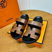 Hermes brown crocodile leather shoes - 1