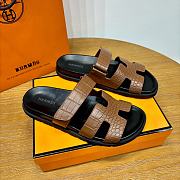 Hermes brown crocodile leather shoes - 3