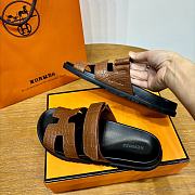 Hermes brown crocodile leather shoes - 2