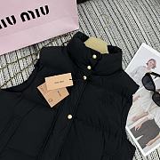 Miu Miu stand-up collar down black vest jacket - 5