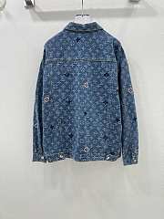 LV Monogram jacquard long-sleeved denim shirt - 5