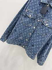 LV Monogram jacquard long-sleeved denim shirt - 2