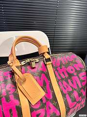 LV Graffiti Travel Bag Pink Logo 45x26cm - 6