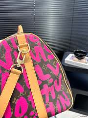 LV Graffiti Travel Bag Pink Logo 45x26cm - 4