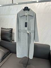 Fendi Cashmere Coat Leather Collar and Belt - 5