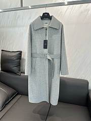 Fendi Cashmere Coat Leather Collar and Belt - 2