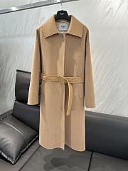 Fendi Cashmere Coat Leather Brown Collar and Belt - 6