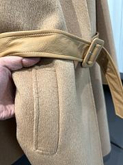 Fendi Cashmere Coat Leather Brown Collar and Belt - 5