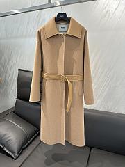 Fendi Cashmere Coat Leather Brown Collar and Belt - 4