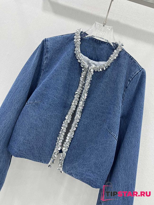 Miu Miu French elegant palace style heavy beaded denim jacket - 1