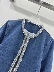 Miu Miu French elegant palace style heavy beaded denim jacket - 3