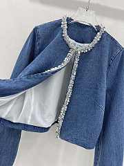 Miu Miu French elegant palace style heavy beaded denim jacket - 2