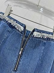 Miu Miu Girl Outfit! French elegant palace style heavy beaded denim skirt - 3