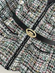 Chanel hand-sewn ribbon V-neck belt jacket - 4