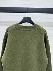 Ami Heart knitted mid-length green cardigan - 4