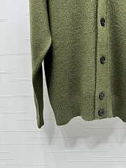 Ami Heart knitted mid-length green cardigan - 5