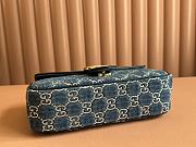 GG Marmont Blue Denim Small Shoulder Bag 26x15x7cm - 4