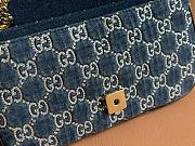 GG Marmont Blue Denim Small Shoulder Bag 26x15x7cm - 3