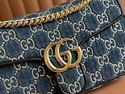 GG Marmont Blue Denim Small Shoulder Bag 26x15x7cm - 2