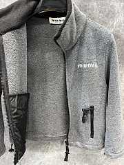 Miu Miu polar fleece zipper grey short jacket  - 3