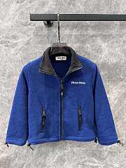 Miu Miu polar fleece zipper blue short jacket  - 1