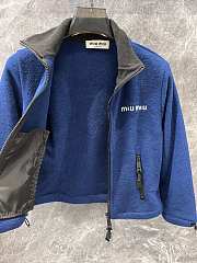 Miu Miu polar fleece zipper blue short jacket  - 5