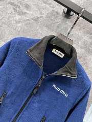 Miu Miu polar fleece zipper blue short jacket  - 4