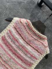 Chanel pink striped knitted vest  - 4