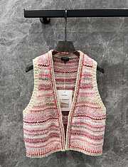 Chanel pink striped knitted vest  - 6