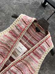 Chanel pink striped knitted vest  - 5