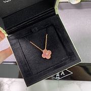 VCA natural rhodonite four-leaf clover necklace  - 6