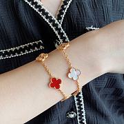 VCA high-grade mother-of-pearl laser five-flower four-leaf clover bracelet - 1