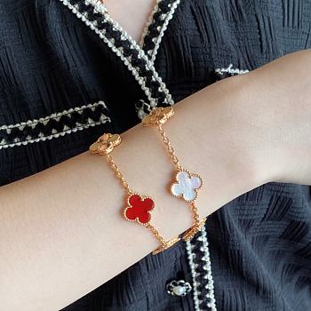 VCA high-grade mother-of-pearl laser five-flower four-leaf clover bracelet