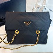 Prada Vintage Black Gold Chain Flap Shoulder Bag 30*24*7cm - 1