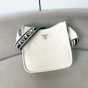 Prada Grained Cowhide Shoulder White Bag 30*28*12cm - 1