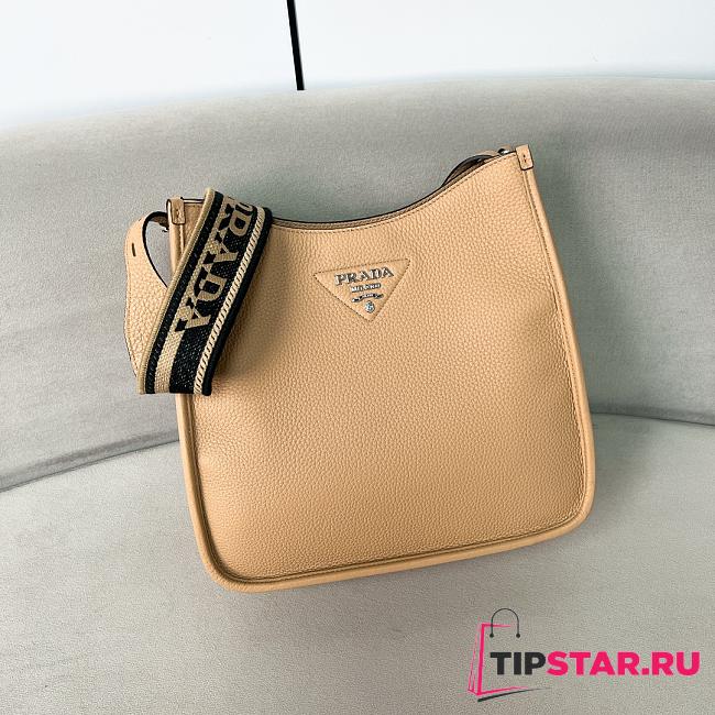 Prada Grained Cowhide Shoulder Apricot Bag 30*28*12cm  - 1