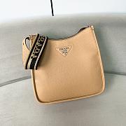 Prada Grained Cowhide Shoulder Apricot Bag 30*28*12cm  - 1