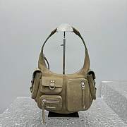 Blumarine Frosted Khaki Green Motorcycle Underarm Bag 28x10x18cm - 1