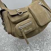 Blumarine Frosted Khaki Green Motorcycle Underarm Bag 28x10x18cm - 3