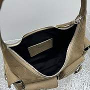 Blumarine Frosted Khaki Green Motorcycle Underarm Bag 28x10x18cm - 4